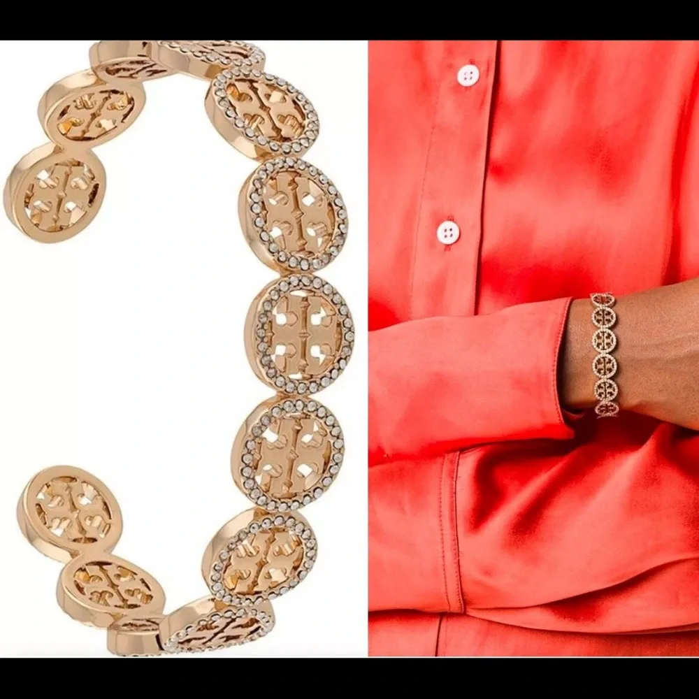 Tory Burch Rose Gold Floral Filigree Bracelet - Picture 4 of 11